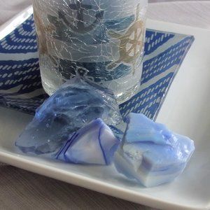 White Tray Pattern Tray Etched Holder Blue Pillars